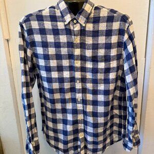 J.Crew Slim Fit Button Down Shirt Medium Blue White Plaid Cotton